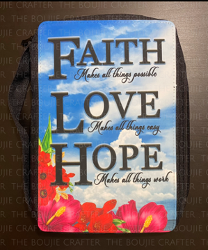 Bible Cover - Faith, Love, Hope