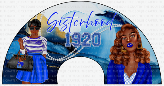 Clack Fan Blue and White Sisterhood – Grace, Strength, and Unity in Motion 💙🤍