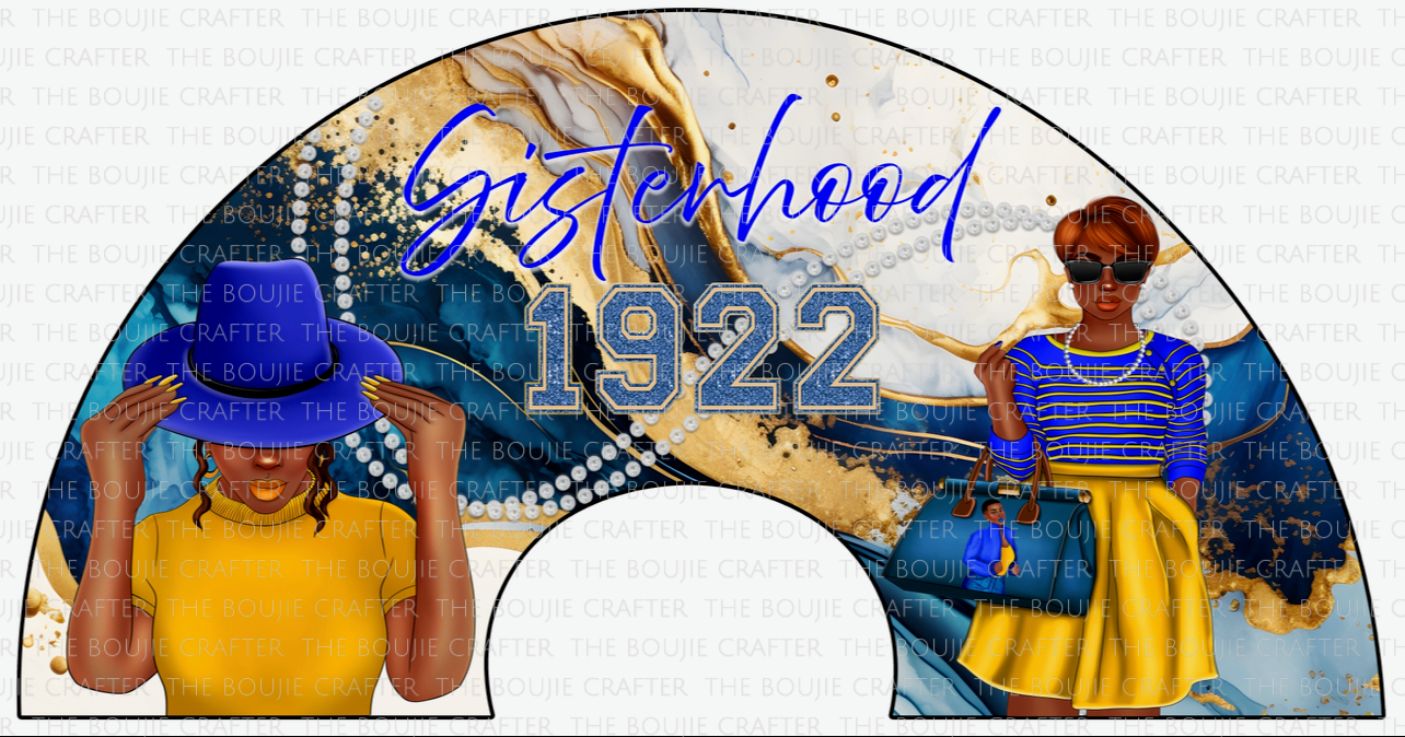 Clack Fan Blue and Yellow Sisterhood – Radiant, Resilient, and United 💙💛