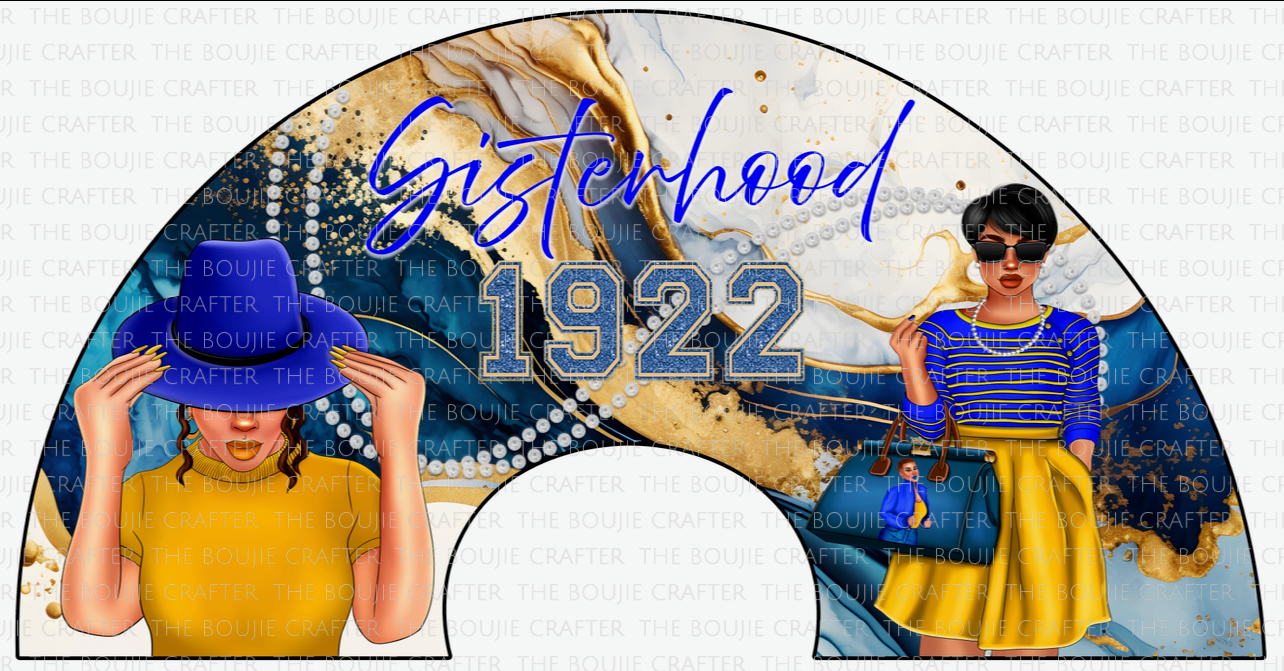 Clack Fan Blue and Yellow Sisterhood – Radiant, Resilient, and United 💙💛