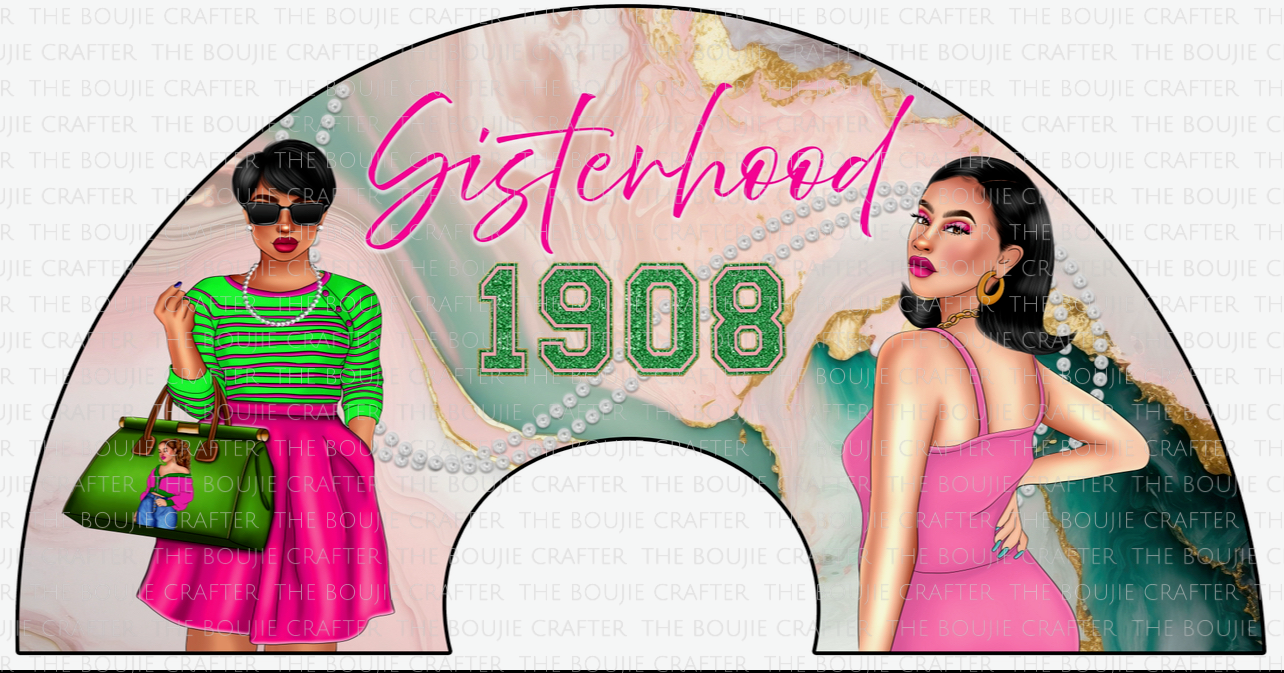 Clack Fan Pink and Green Sisterhood – United in Power, Beauty, and Grace 💕💚✨