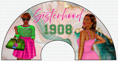 Clack Fan Pink and Green Sisterhood – United in Power, Beauty, and Grace 💕💚✨